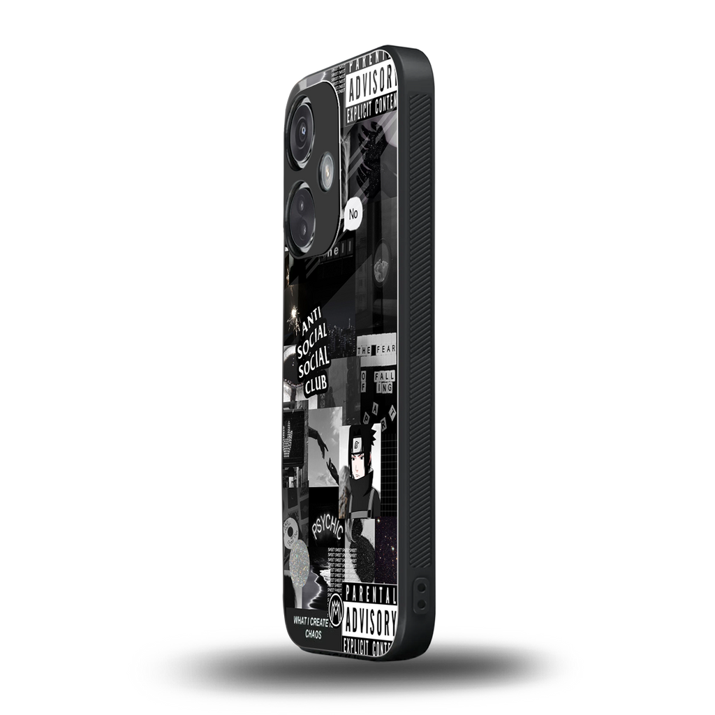 anti social social club dark edition back phone cover | glass case for oneplus nord ce 3