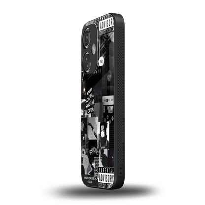 anti social social club dark edition back phone cover | glass case for oneplus nord ce 3