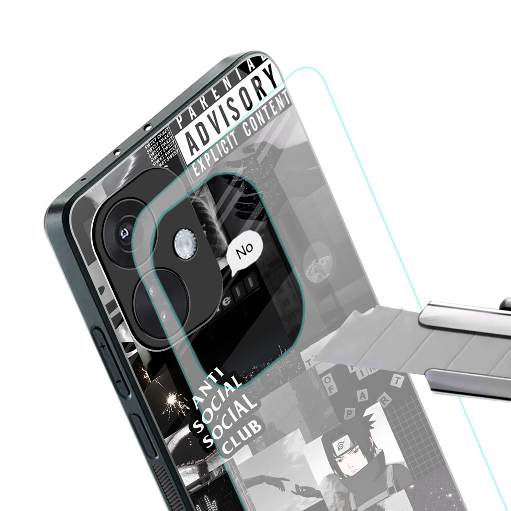 anti social social club dark edition back phone cover | glass case for oneplus nord ce 3