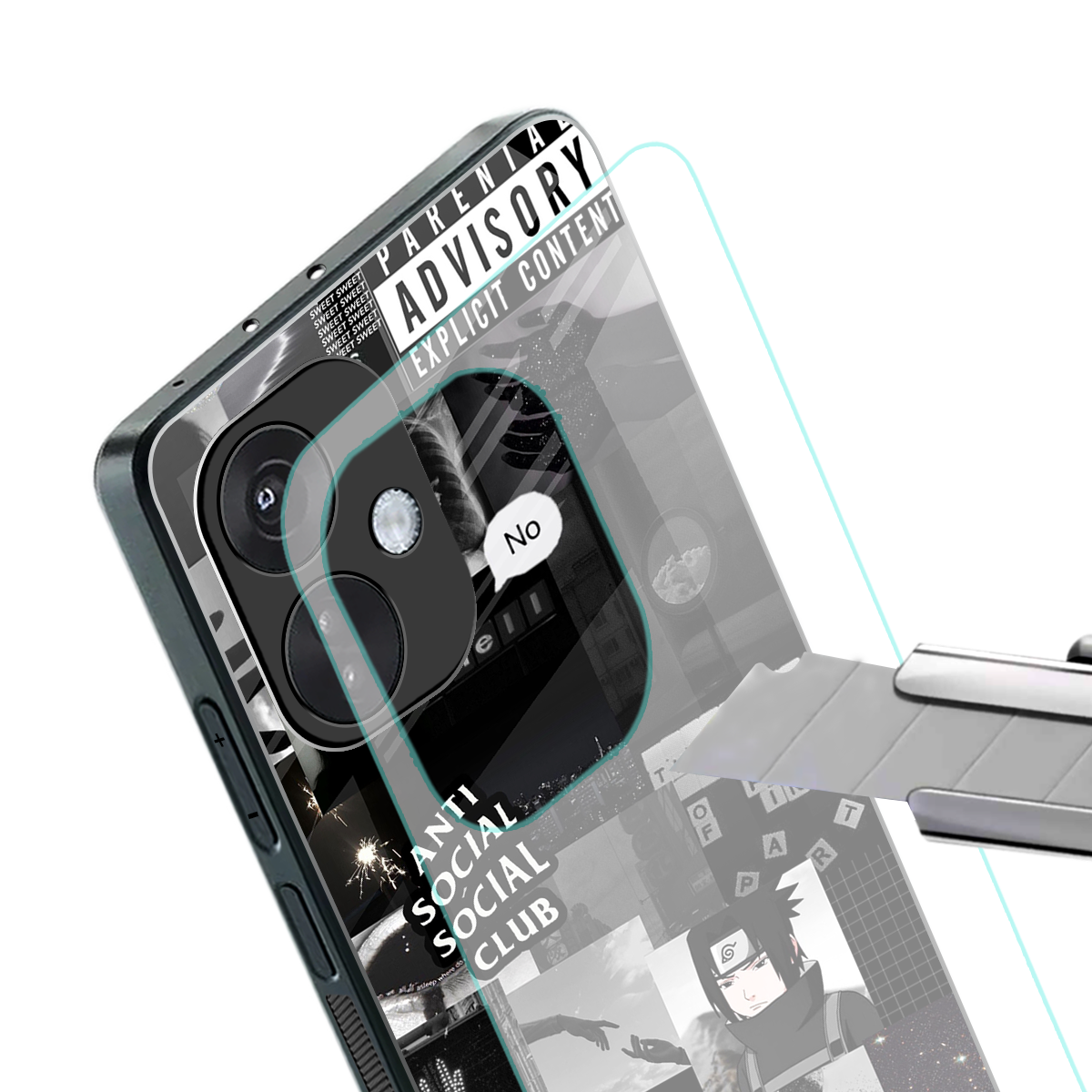 anti social social club dark edition back phone cover | glass case for oneplus nord ce 3