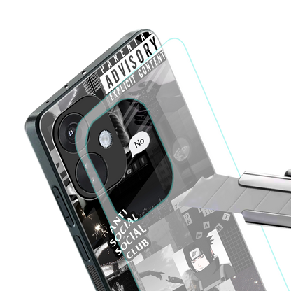 anti social social club dark edition back phone cover | glass case for oneplus nord ce 3