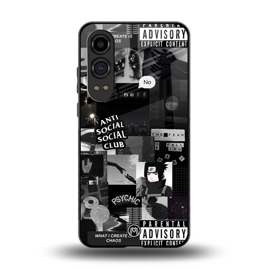 anti social social club dark edition back phone cover | glass case for oneplus nord ce 4 lite