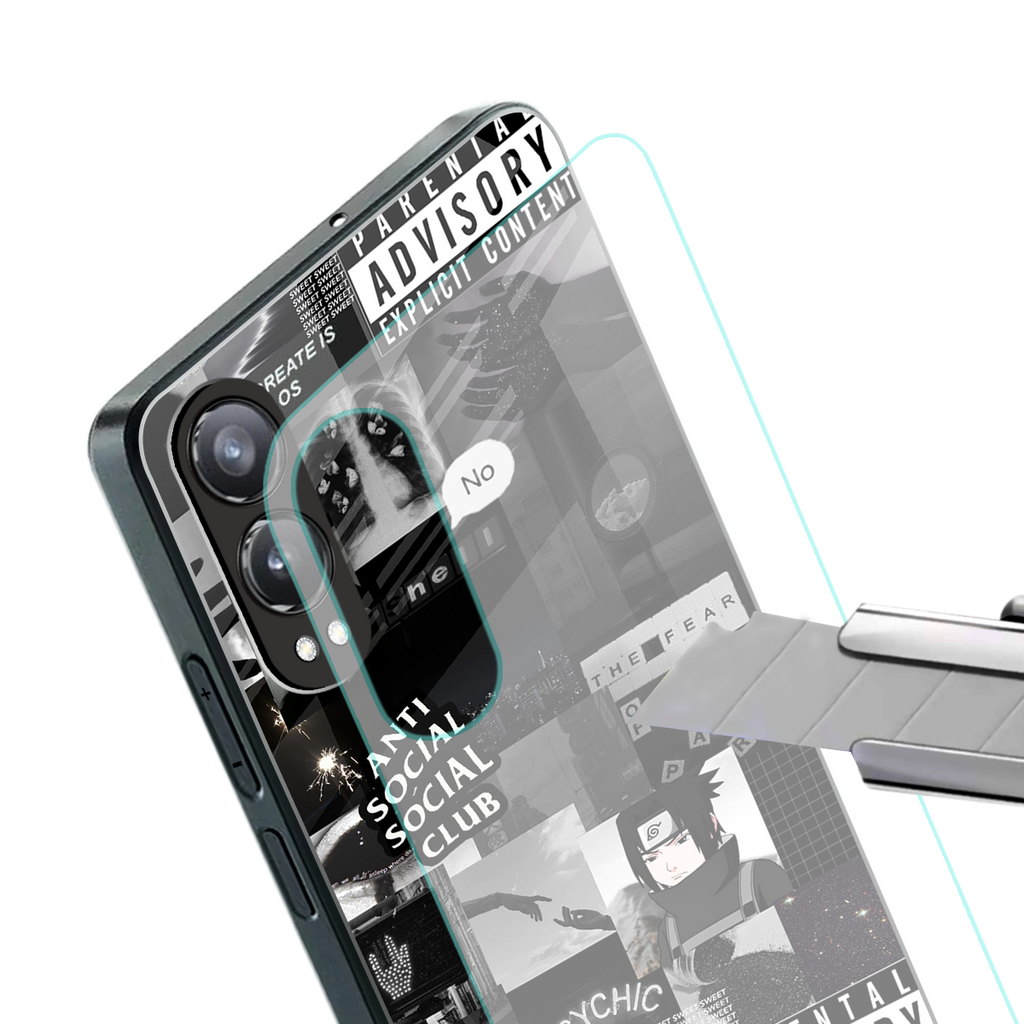 anti social social club dark edition back phone cover | glass case for oneplus nord ce 4 lite