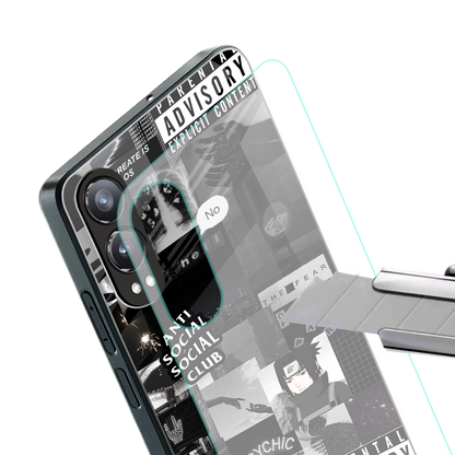 anti social social club dark edition back phone cover | glass case for oneplus nord ce 4 lite