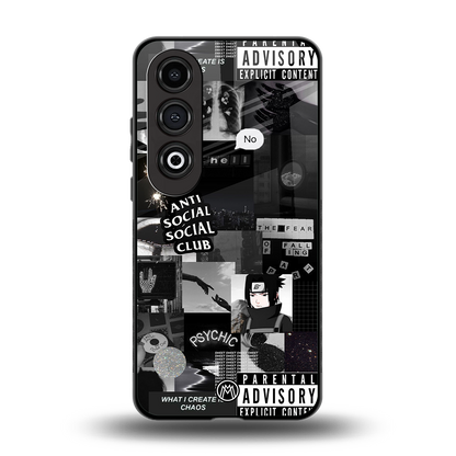anti social social club dark edition back phone cover | glass case for oneplus nord ce 4