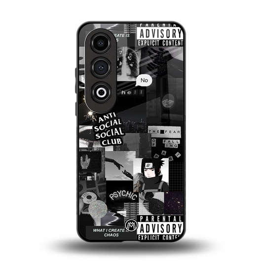 anti social social club dark edition back phone cover | glass case for oneplus nord ce 4