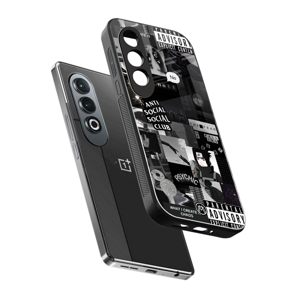 anti social social club dark edition back phone cover | glass case for oneplus nord ce 4