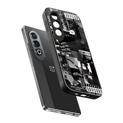 anti social social club dark edition back phone cover | glass case for oneplus nord ce 4