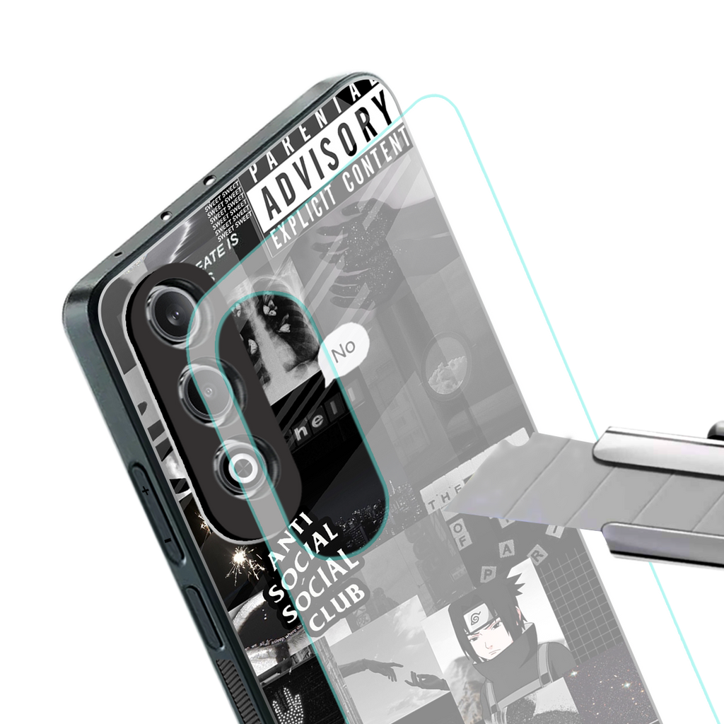 anti social social club dark edition back phone cover | glass case for oneplus nord ce 4