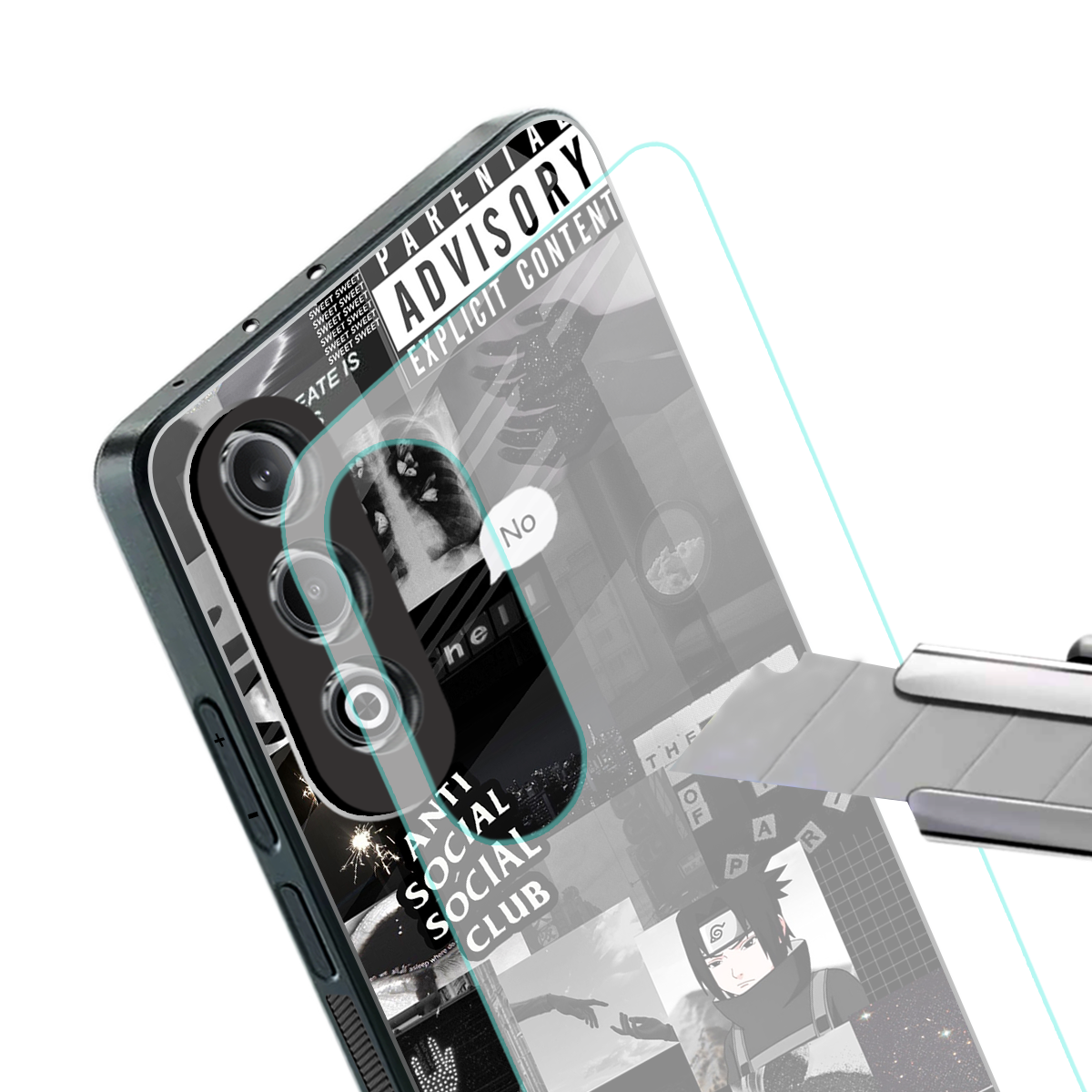 anti social social club dark edition back phone cover | glass case for oneplus nord ce 4