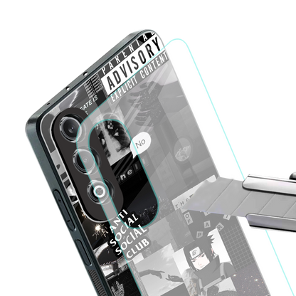 anti social social club dark edition back phone cover | glass case for oneplus nord ce 4