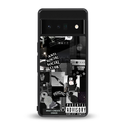anti social social club dark edition back phone cover | glass case for google pixel 6 pro