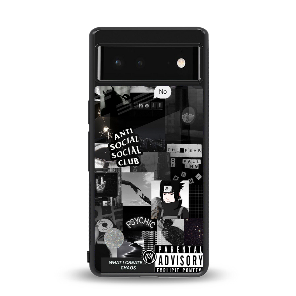 anti social social club dark edition back phone cover | glass case for google pixel 6