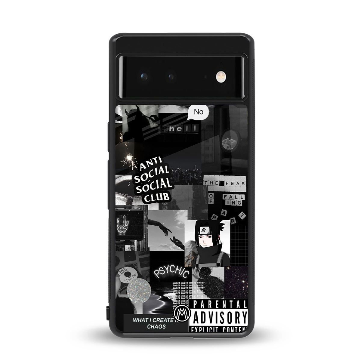 anti social social club dark edition back phone cover | glass case for google pixel 6