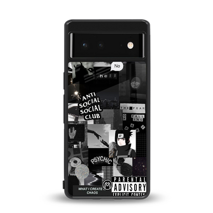anti social social club dark edition back phone cover | glass case for Google Pixel 6A