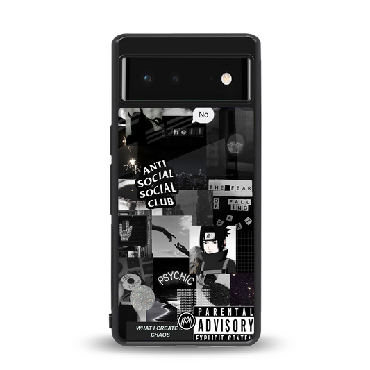 anti social social club dark edition back phone cover | glass case for Google Pixel 6A