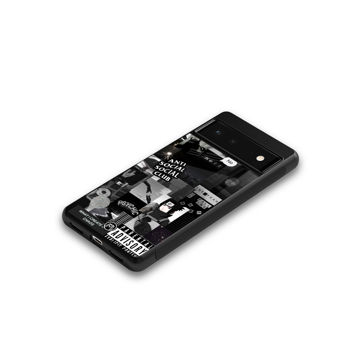 anti social social club dark edition back phone cover | glass case for Google Pixel 6A