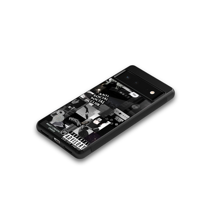 anti social social club dark edition back phone cover | glass case for Google Pixel 6A