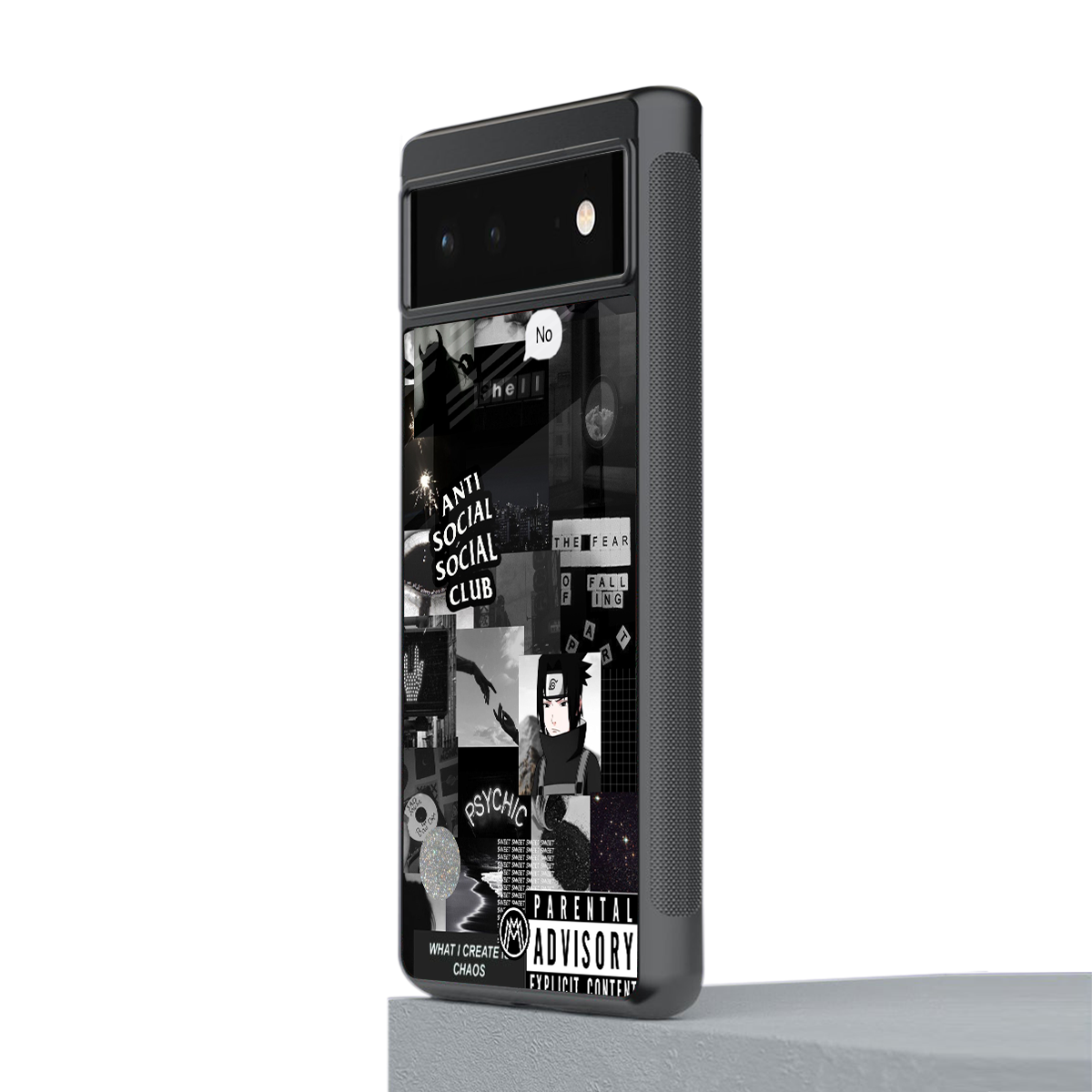 anti social social club dark edition back phone cover | glass case for google pixel 6