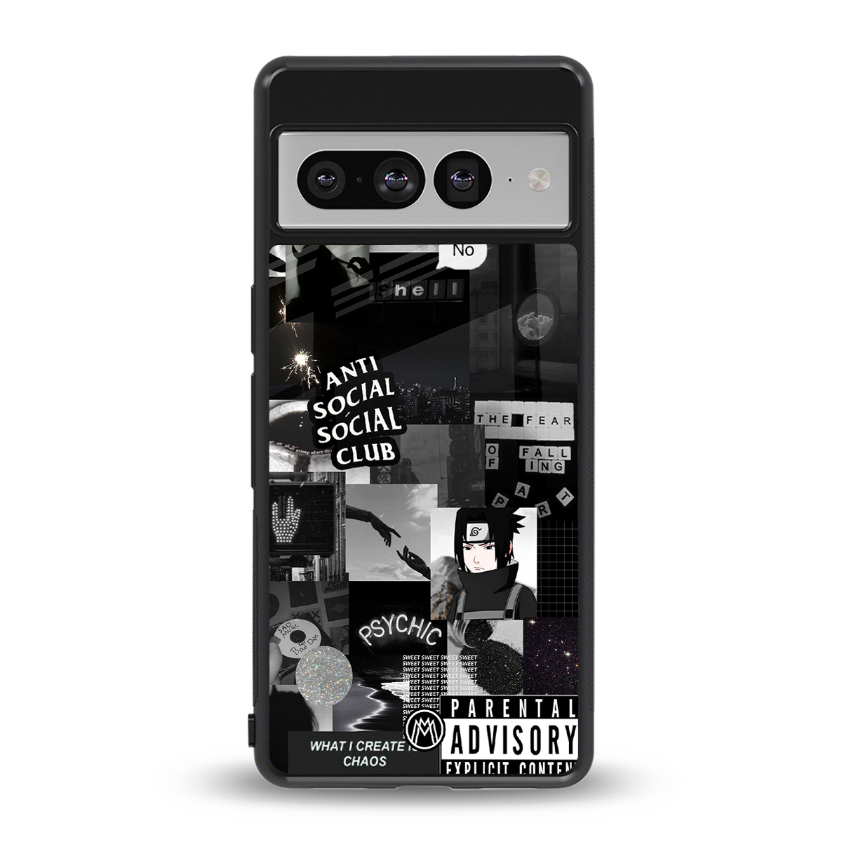 anti social social club dark edition back phone cover | glass case for google pixel 7 pro
