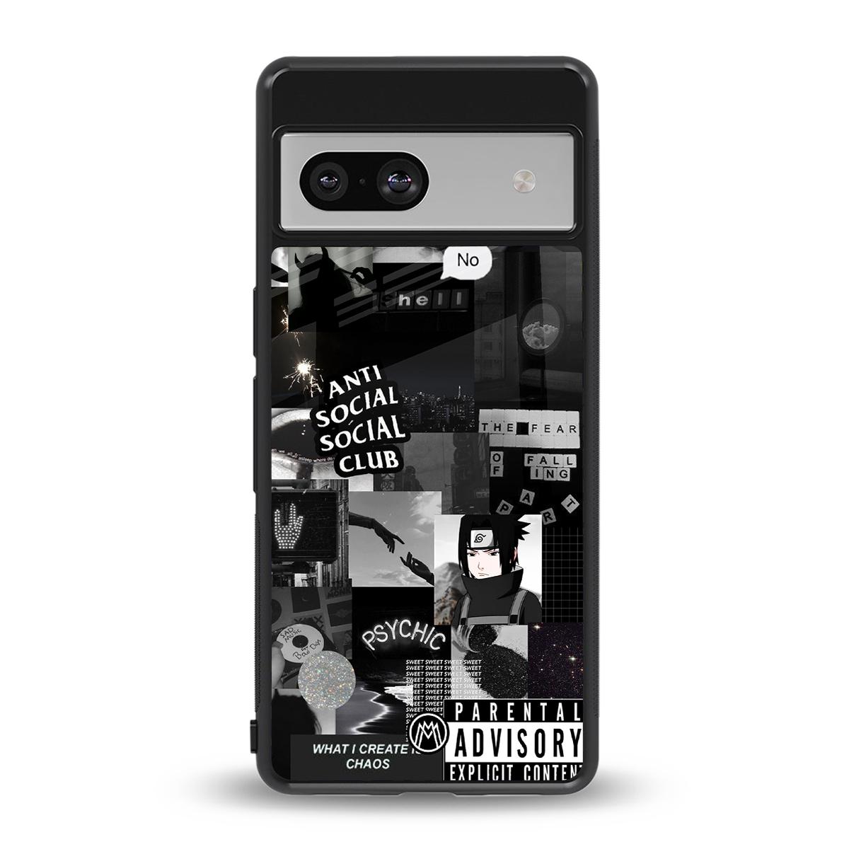 anti social social club dark edition back phone cover | glass case for Google Pixel 7