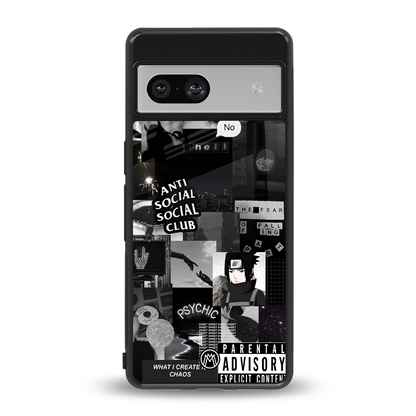 anti social social club dark edition back phone cover | glass case for Google Pixel 7