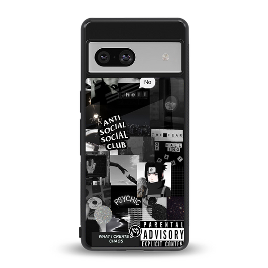 anti social social club dark edition back phone cover | glass case for Google Pixel 7A