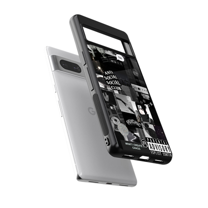anti social social club dark edition back phone cover | glass case for Google Pixel 7