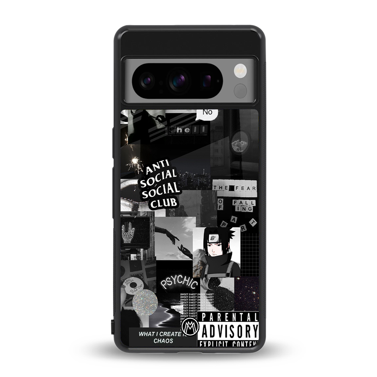 anti social social club dark edition back phone cover | glass case for google pixel 8 pro