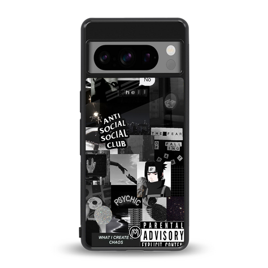 anti social social club dark edition back phone cover | glass case for google pixel 8 pro