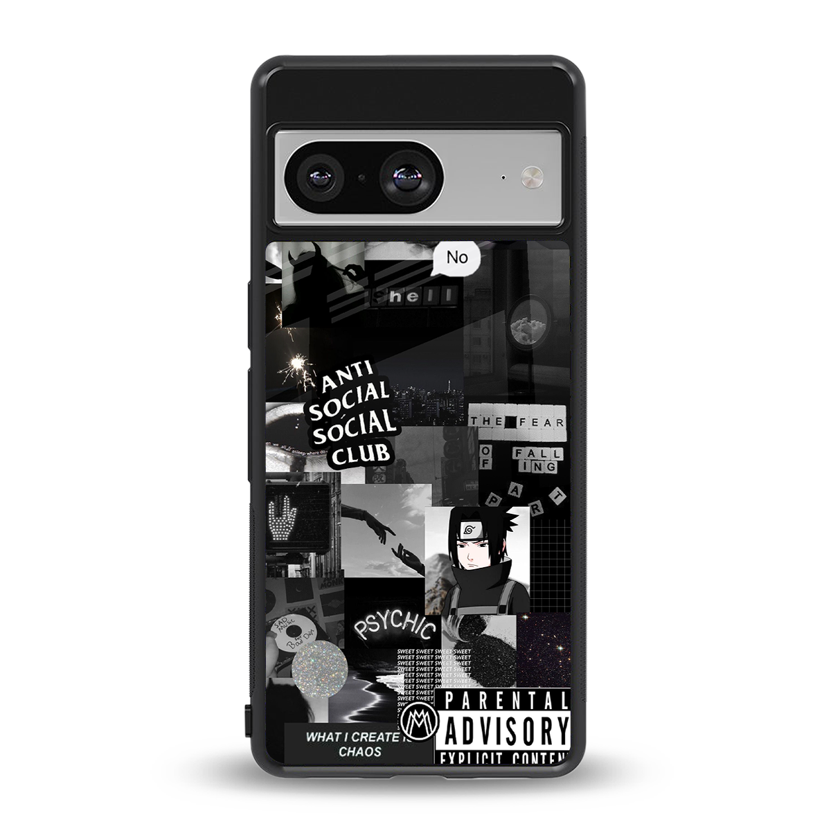 anti social social club dark edition back phone cover | glass case for Google Pixel 8