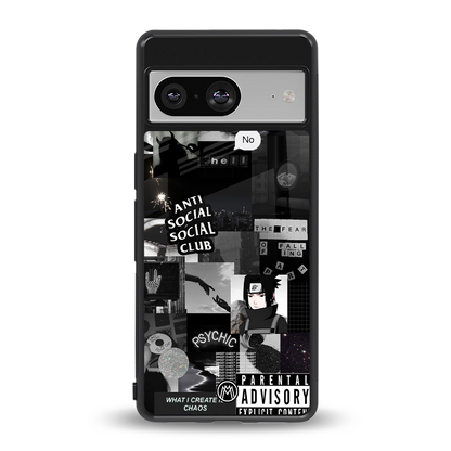 anti social social club dark edition back phone cover | glass case for Google Pixel 8