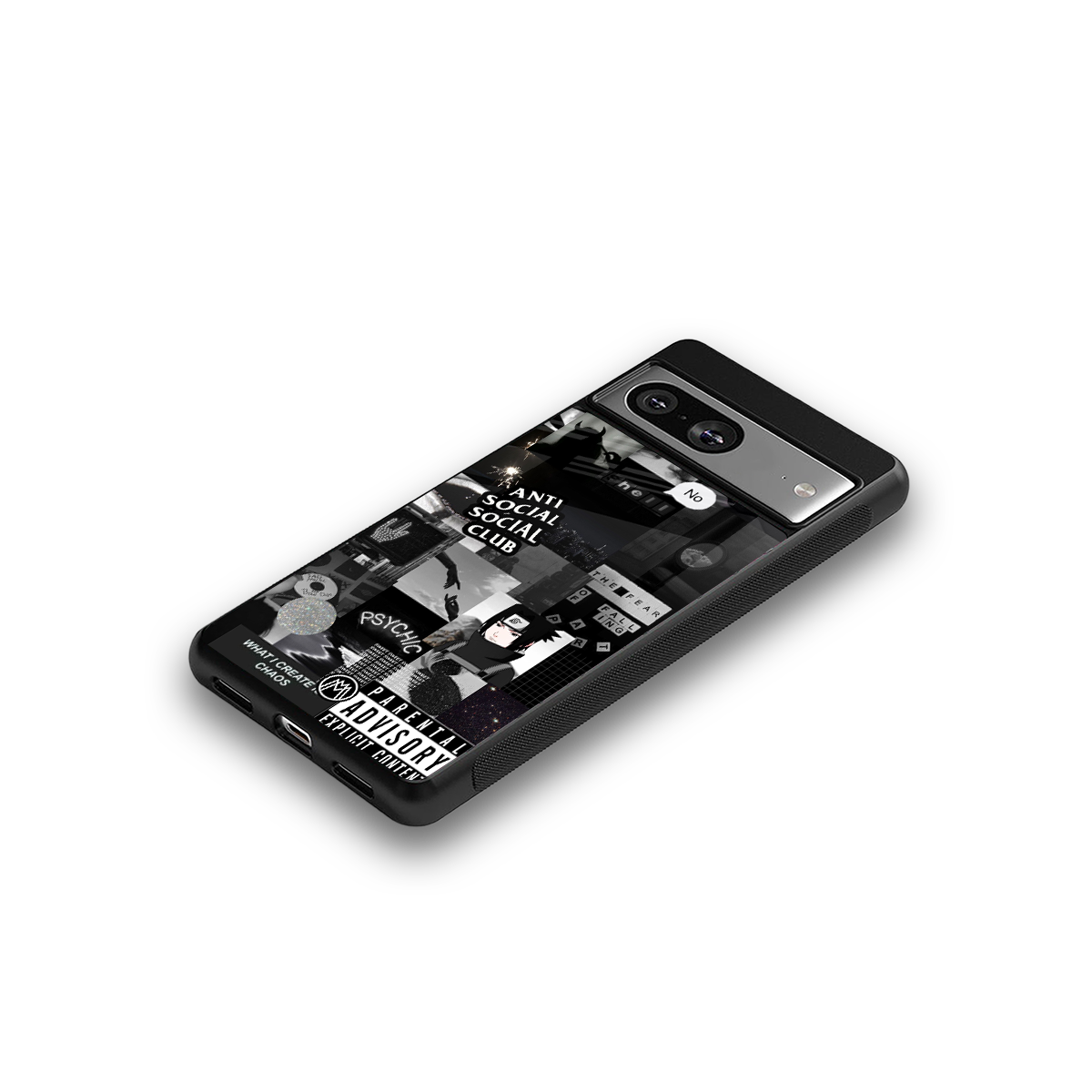 anti social social club dark edition back phone cover | glass case for Google Pixel 8