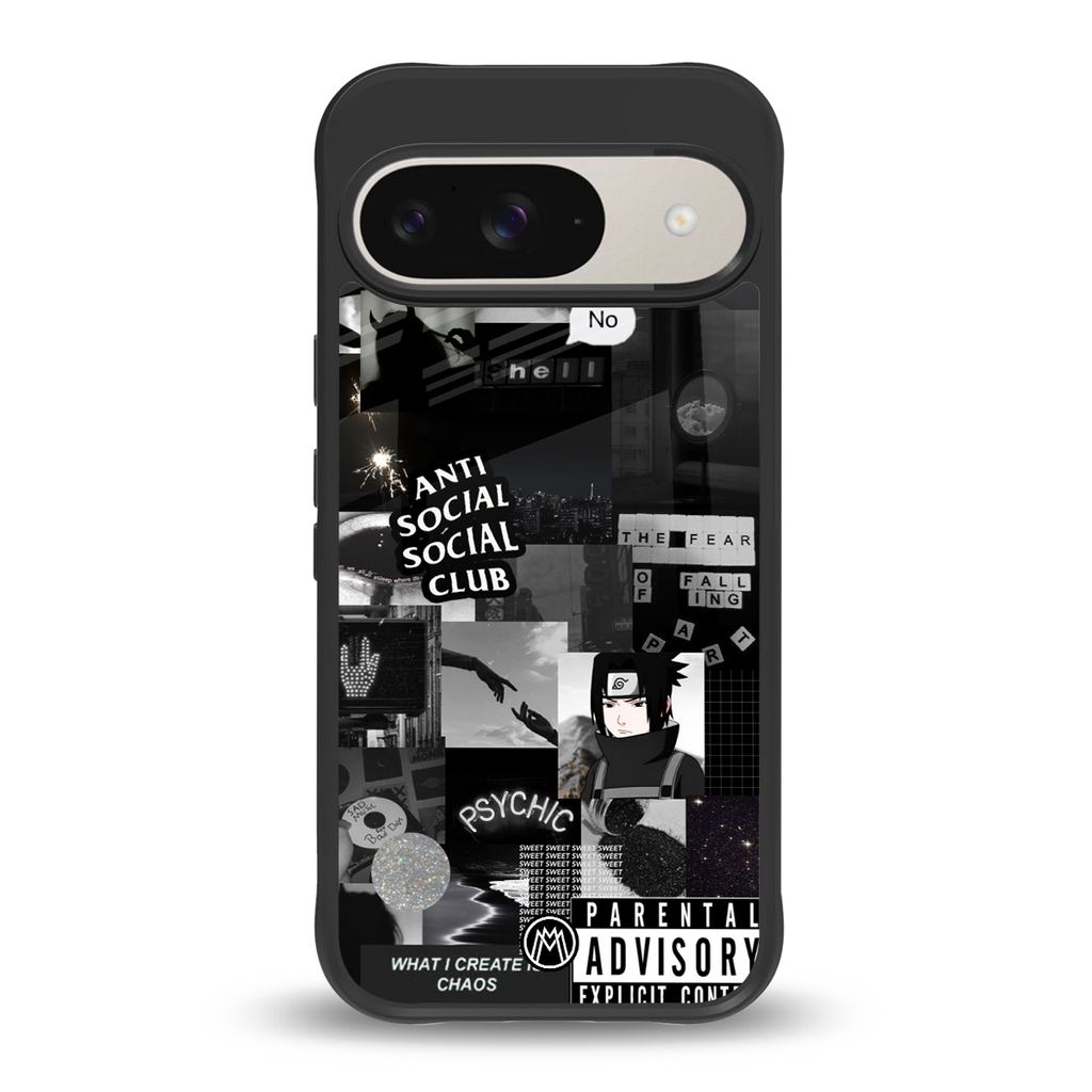 anti social social club dark edition back phone cover | glass case for google pixel 9