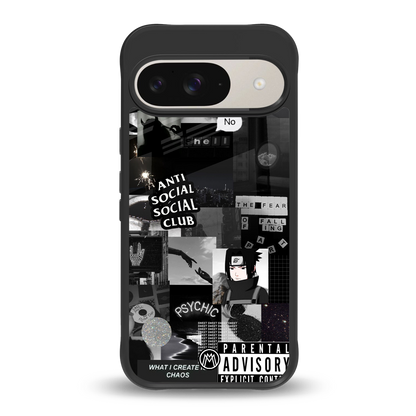 anti social social club dark edition back phone cover | glass case for google pixel 9