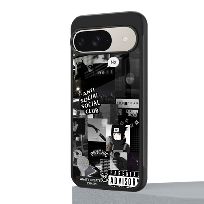 anti social social club dark edition back phone cover | glass case for google pixel 9