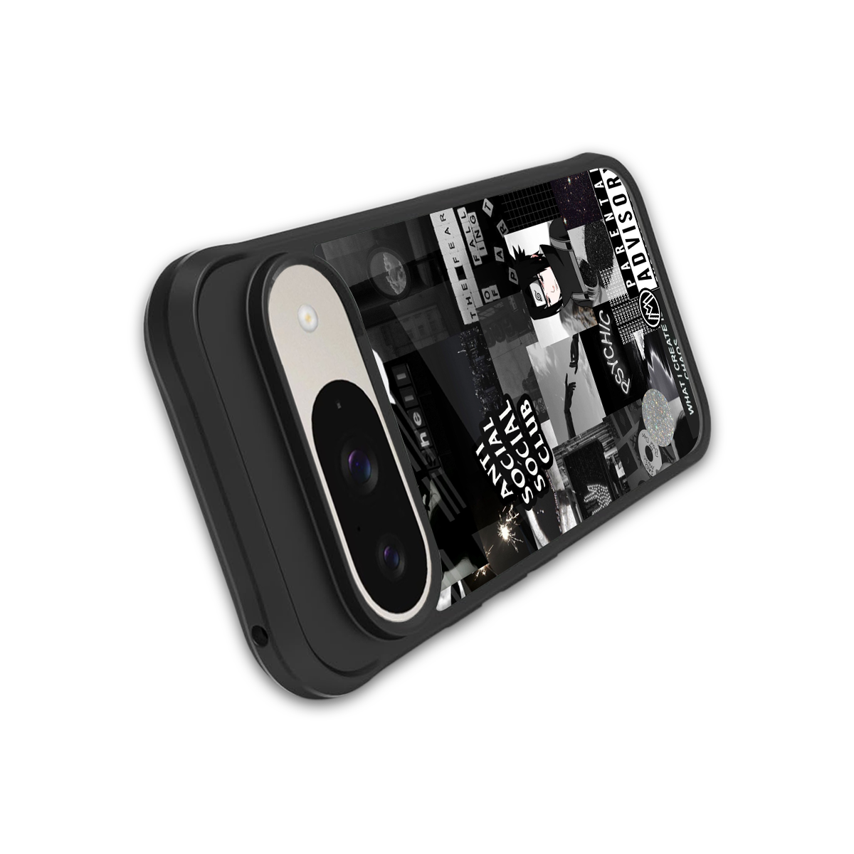 anti social social club dark edition back phone cover | glass case for google pixel 9
