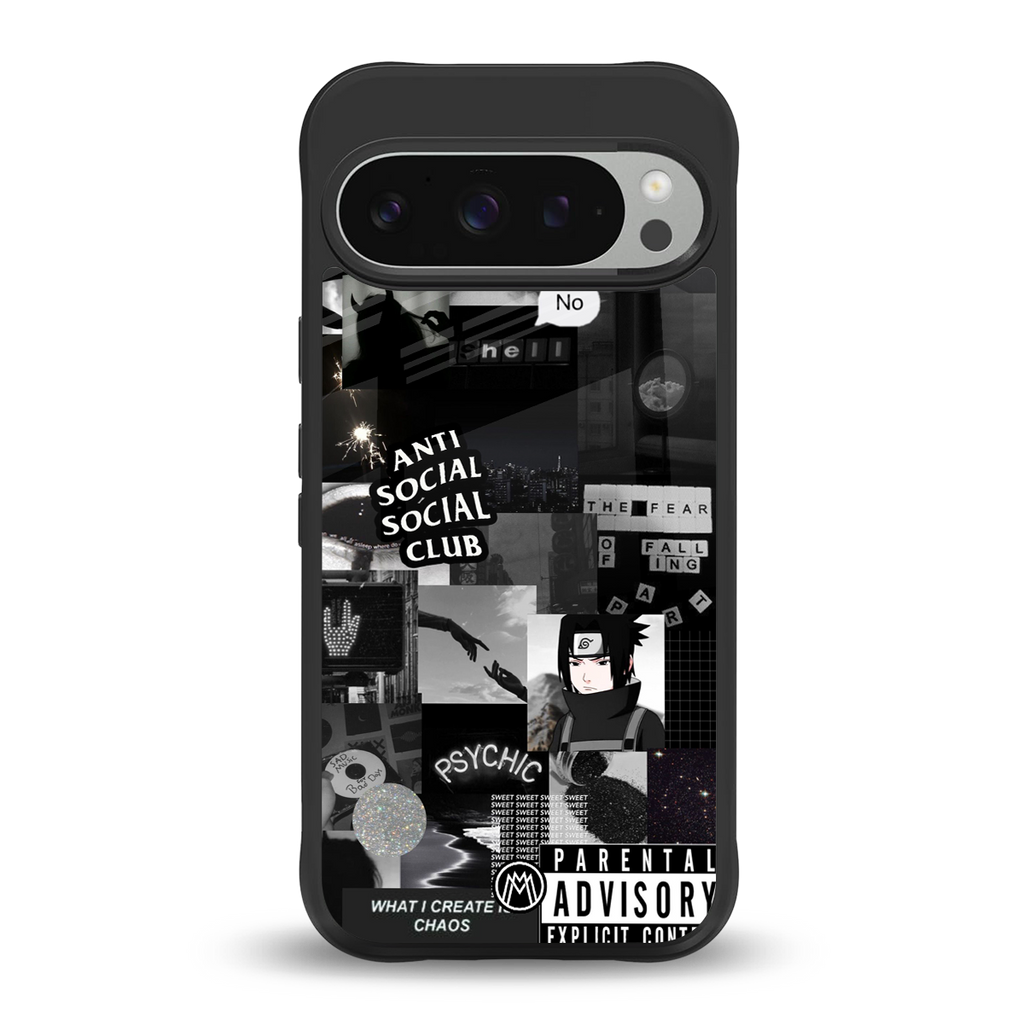 anti social social club dark edition back phone cover | glass case for google pixel 9 pro