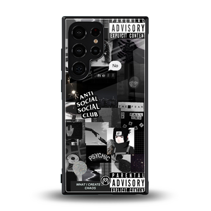 anti social social club dark edition back phone cover | glass case for samsung galaxy s24 ultra