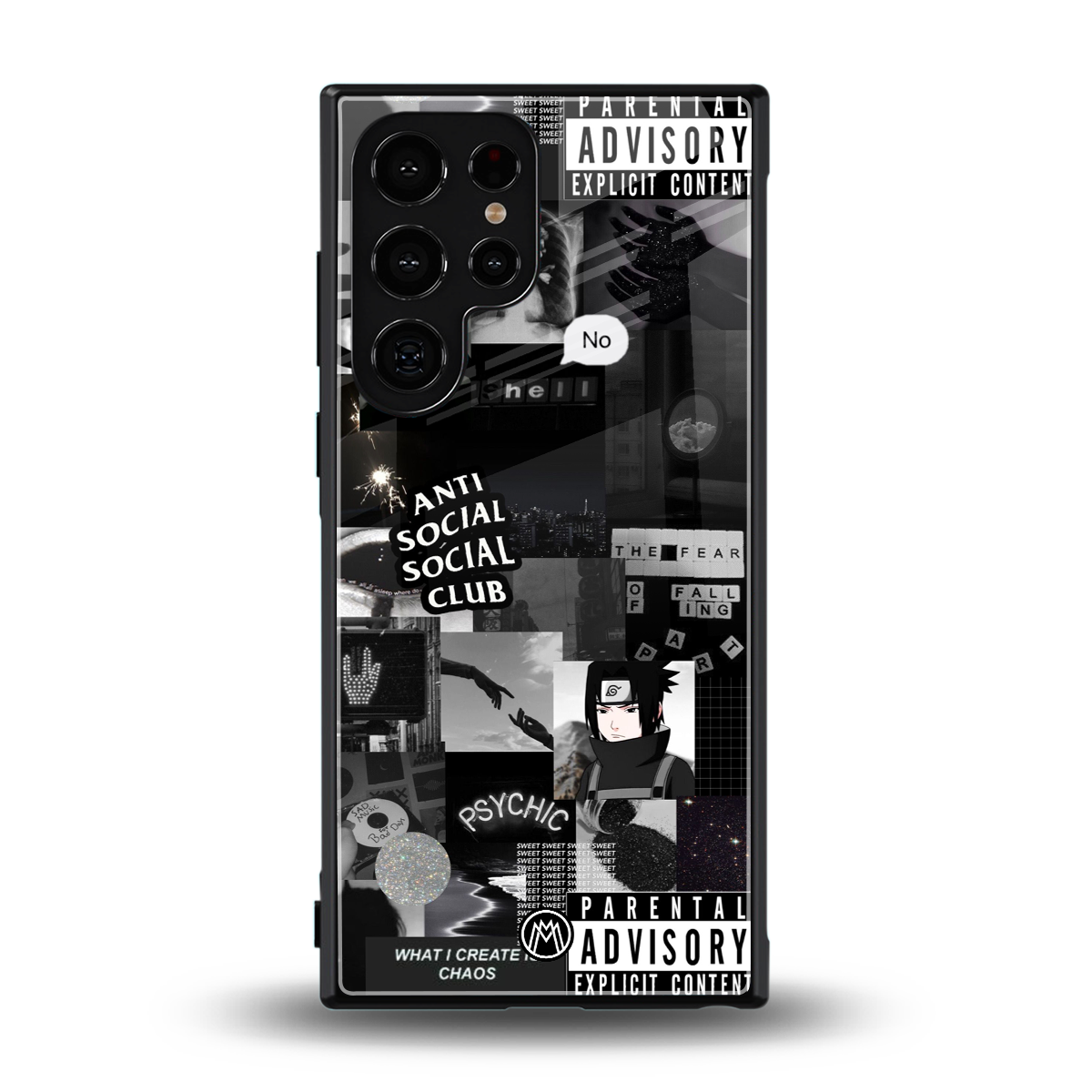 anti social social club dark edition back phone cover | glass case for samsung galaxy s23 ultra