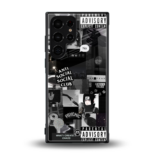 anti social social club dark edition back phone cover | glass case for samsung galaxy s23 ultra