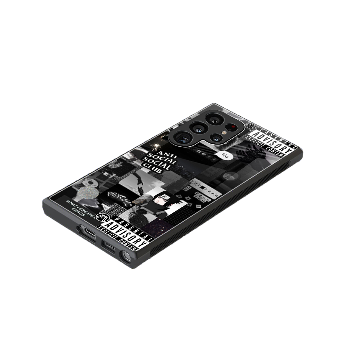 anti social social club dark edition back phone cover | glass case for samsung galaxy s23 ultra