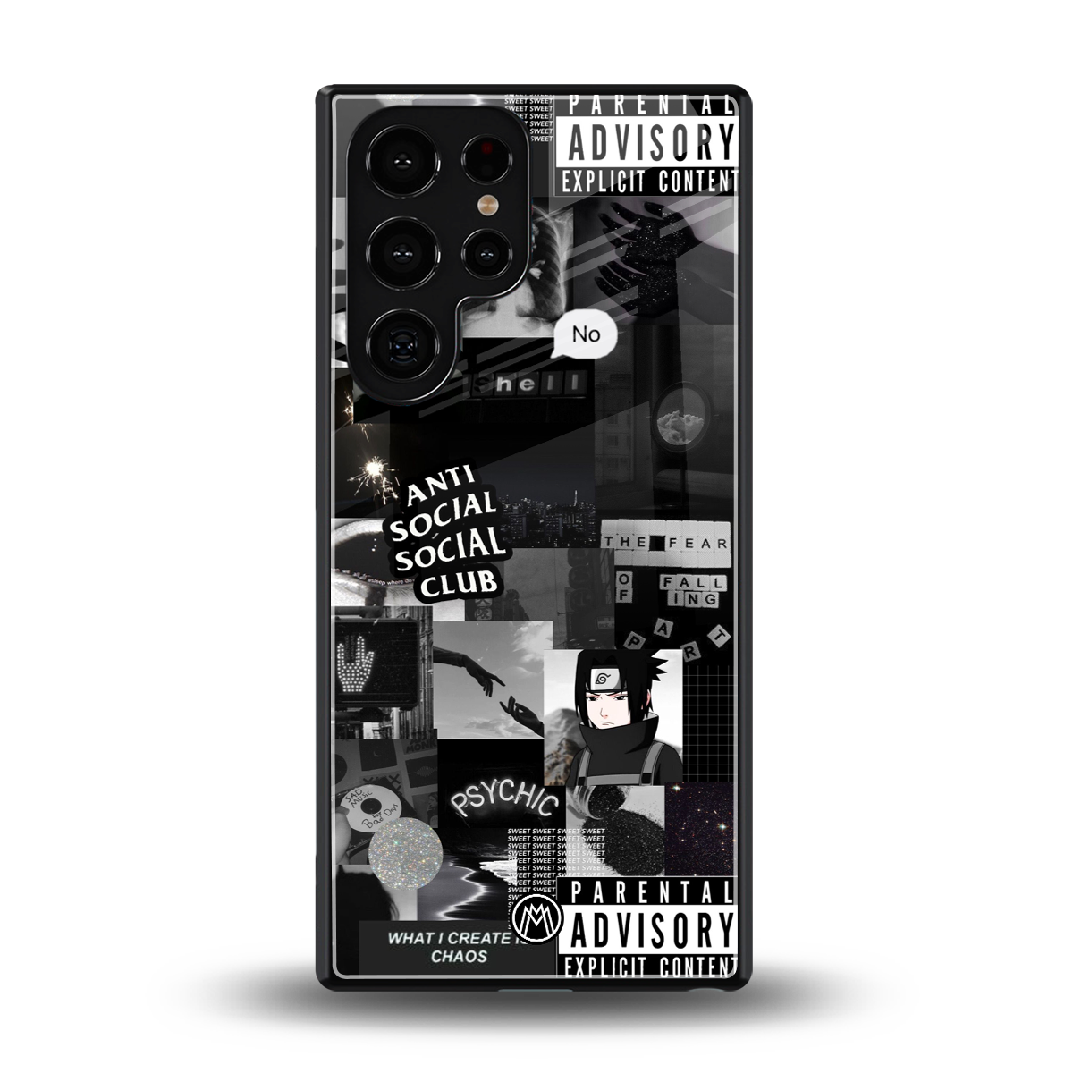 anti social social club dark edition back phone cover | glass case for samsung galaxy s25 ultra