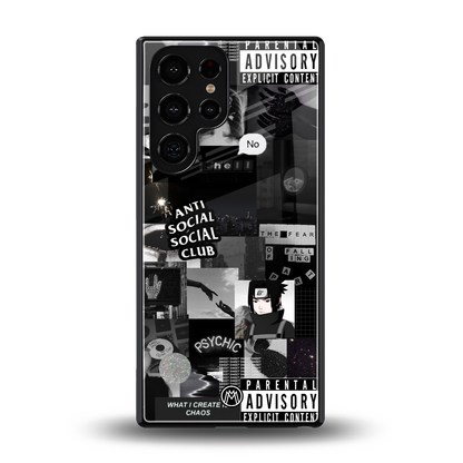 anti social social club dark edition back phone cover | glass case for samsung galaxy s25 ultra