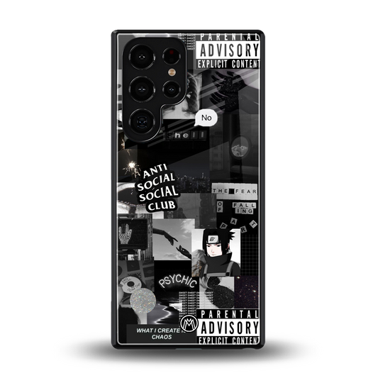 anti social social club dark edition back phone cover | glass case for samsung galaxy s25 ultra