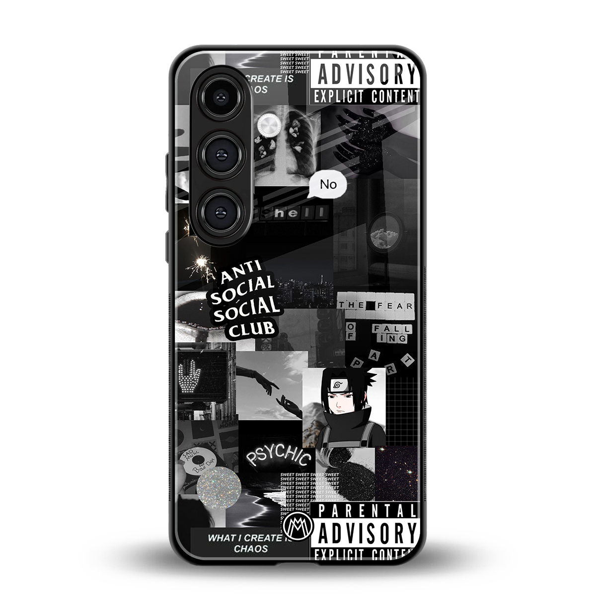 anti social social club dark edition back phone cover | glass case for samsung galaxy s24 fe