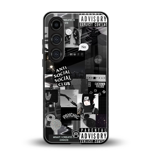anti social social club dark edition back phone cover | glass case for samsung galaxy s23 plus