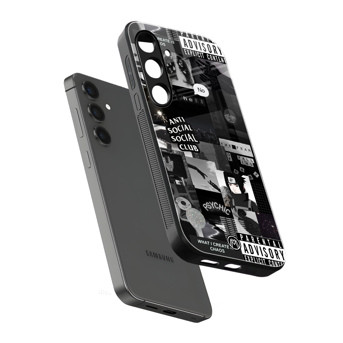 anti social social club dark edition back phone cover | glass case for samsung galaxy s25 plus