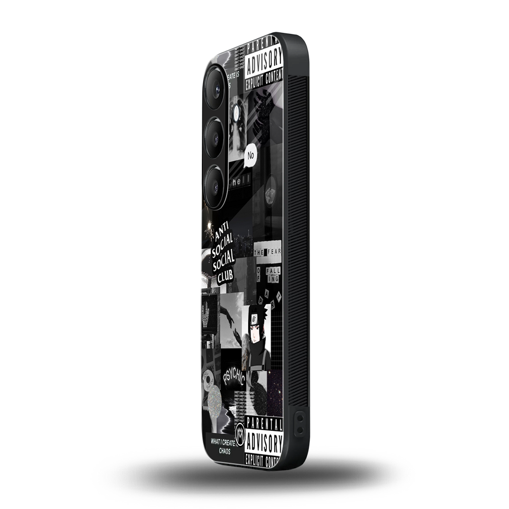 anti social social club dark edition back phone cover | glass case for samsung galaxy s24 fe