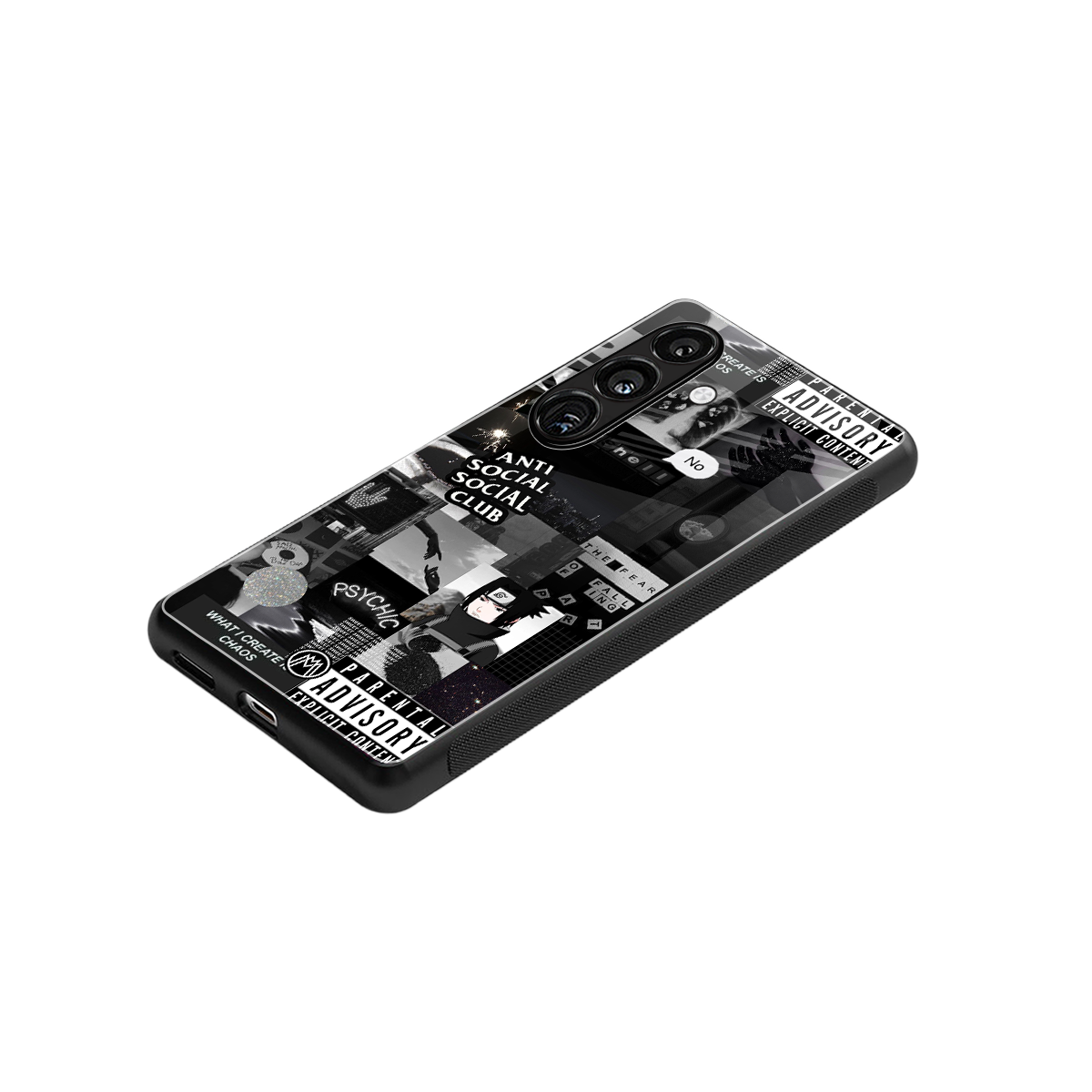 anti social social club dark edition back phone cover | glass case for samsung galaxy s24 plus